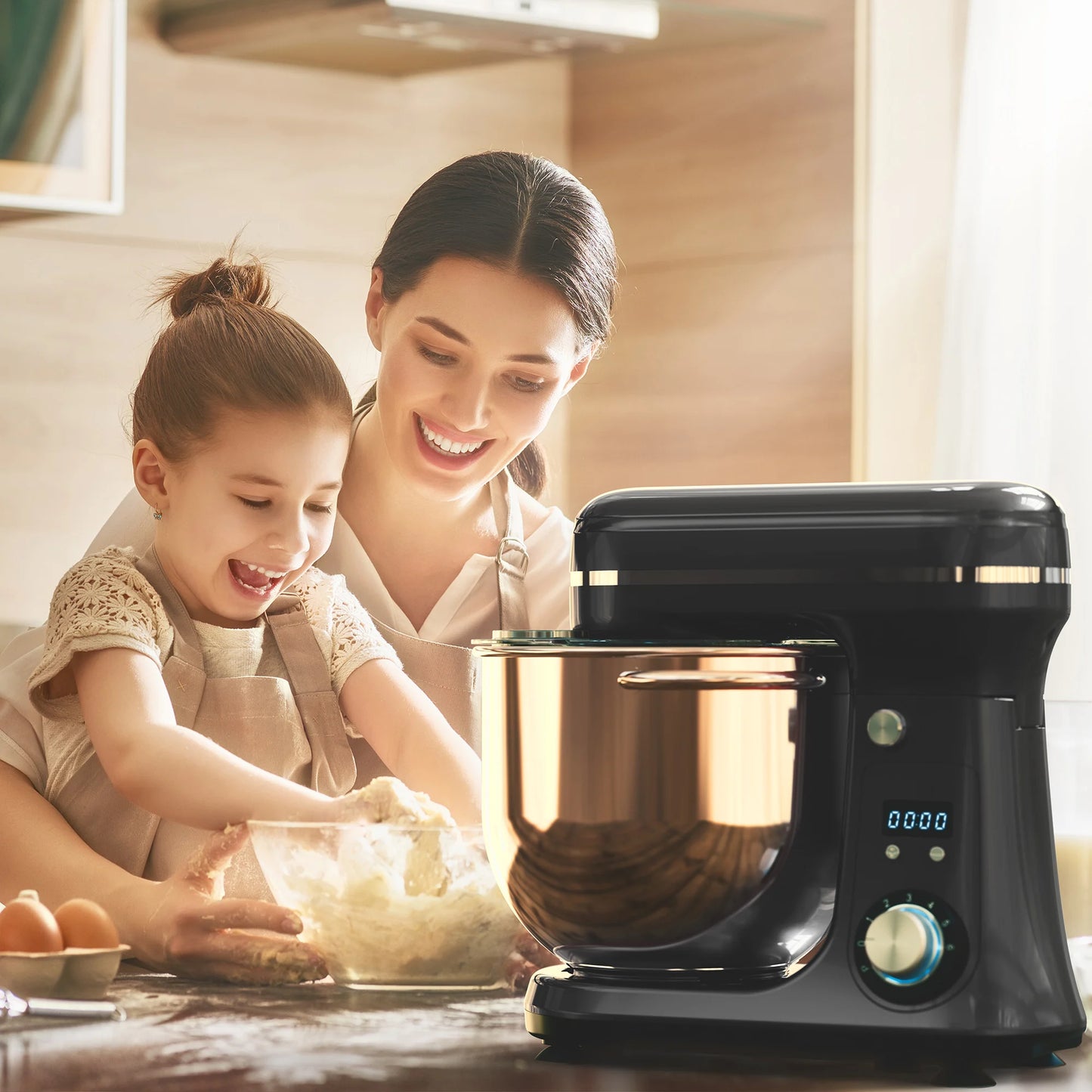 BioloMix 6-Speed Kitchen Stand Mixer – 1200W Quiet Motor, 6L Bowl