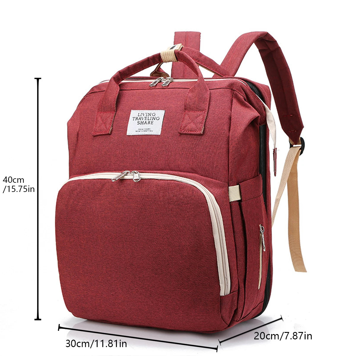 Foldable Baby Diaper Bag with Changing Station – Insulated Pocket, Large Capacity, Multifunctional Double-Shoulder Mommy Bag