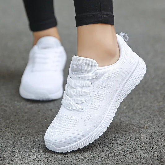 Women’s Breathable Mesh Sneakers – Casual Flat Walking Shoes