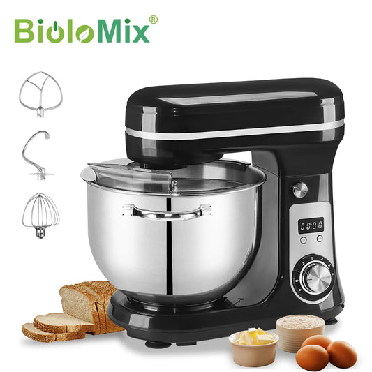 BioloMix 6-Speed Kitchen Stand Mixer – 1200W Quiet Motor, 6L Bowl