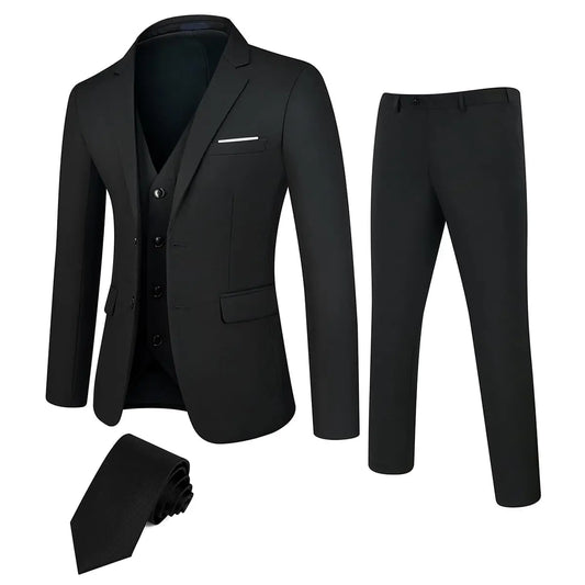 TweedLad Men’s Business Suit Set – Regular Fit Tuxedo Jacket & Trousers, Formal Lapel, Stylish Buttons, Pockets
