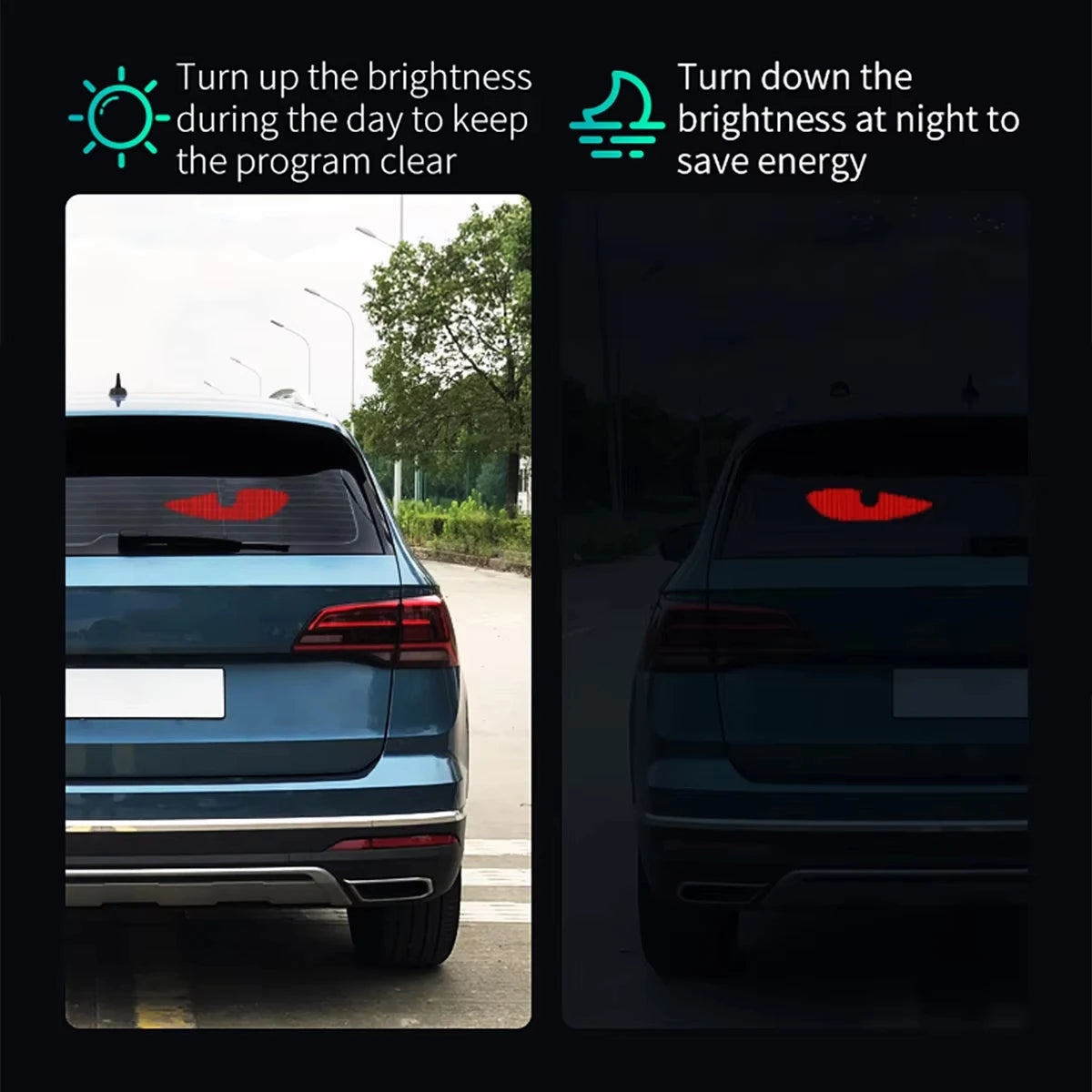 RGB LED Car Sign – Programmable LED Matrix Pixel Panel with Bluetooth App Control, Flexible Animated Display