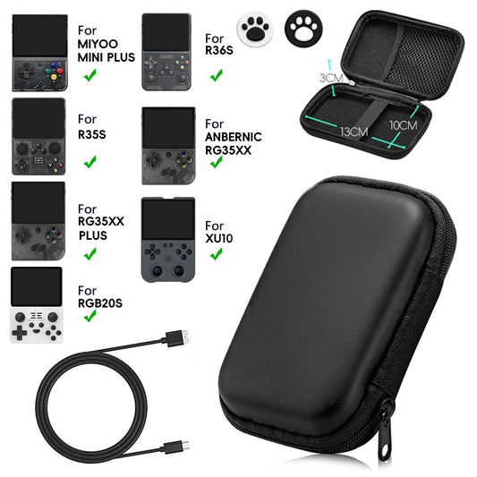 Portable Carrying Case for Handheld Game Consoles – Compatible with ANBERNIC RG35XX / RG35XX Plus, R36S, R35S, RGB20S, XU10, Miyoo Mini Plus