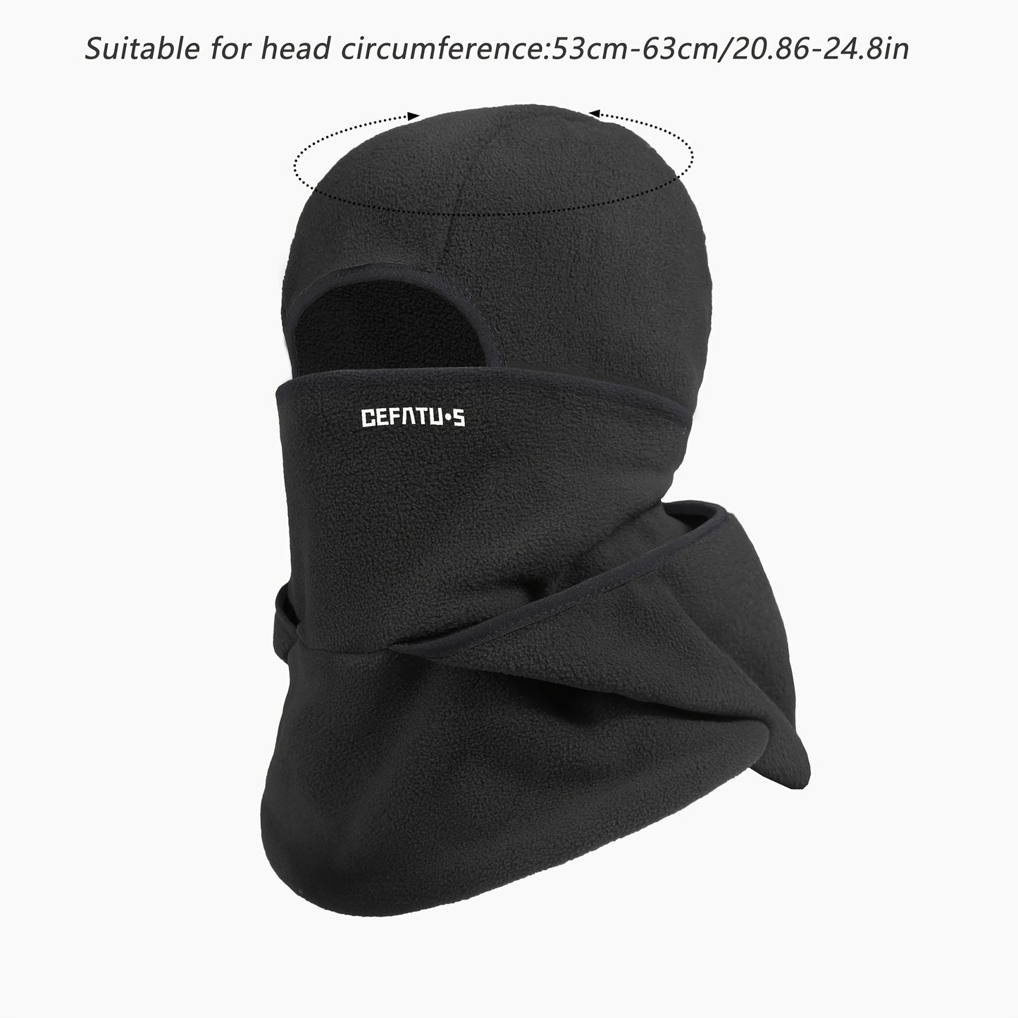 Outdoor autumn and winter season warm one-piece hat, two-layer hat design, Balaclava hat, can be used with helmets, unisex