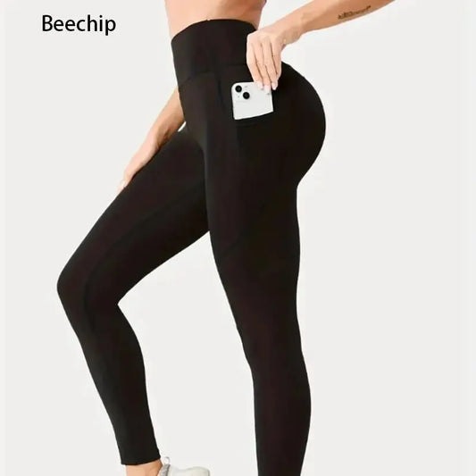 Women’s High-Waist Pocket Leggings – Tummy Control & Hip-Lifting Fitness Wear