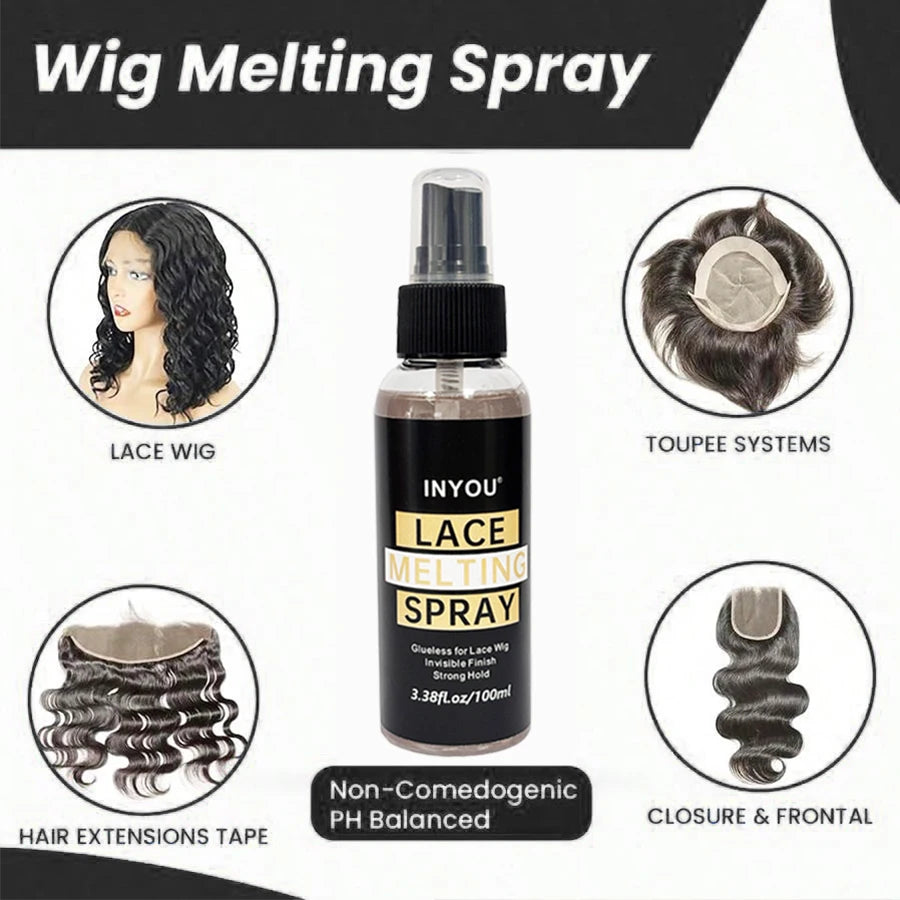 100ml Lace Wig Melting & Holding Spray – Strong Hold Adhesive for Lace Front Wigs