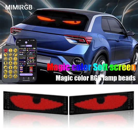 RGB LED Car Sign – Programmable LED Matrix Pixel Panel with Bluetooth App Control, Flexible Animated Display